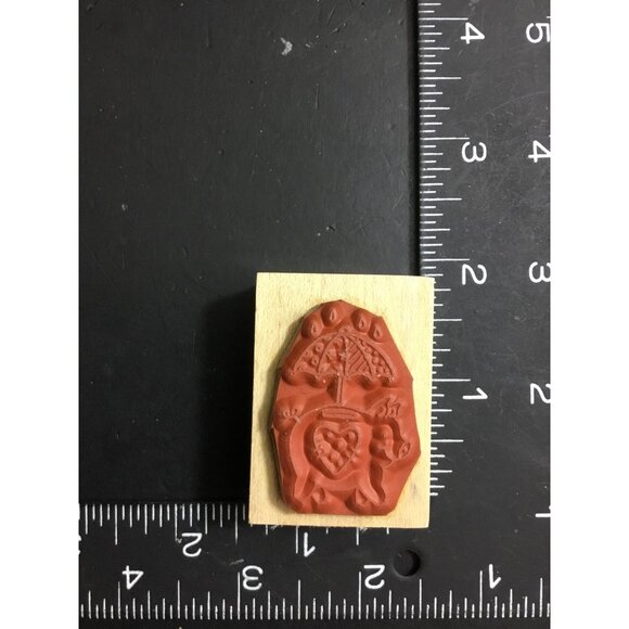 Penny Black Pig With Umbrella Piggy Bank Rubber Stamp  "For A Rainy Day" 1996 - Picture 2 of 4